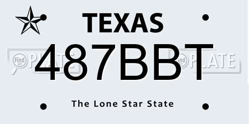 487BBT Texas License Plate