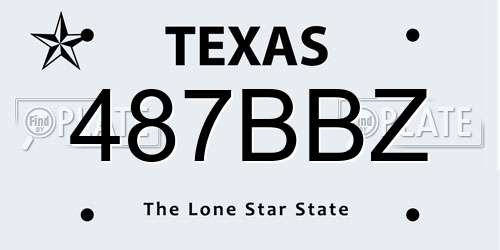 487BBZ Texas License Plate