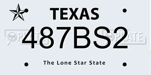 487BS2 Texas License Plate