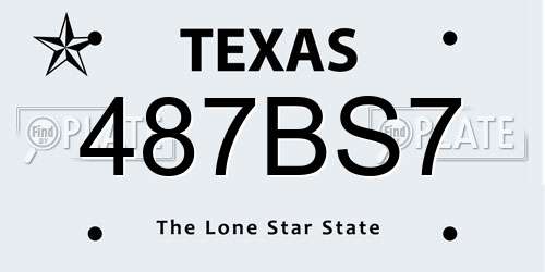 487BS7 Texas License Plate
