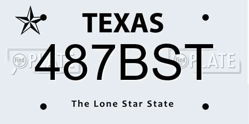 487BST Texas License Plate
