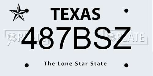 487BSZ Texas License Plate