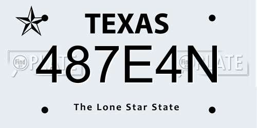 487E4N Texas License Plate