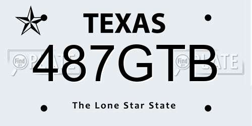 487GTB Texas License Plate
