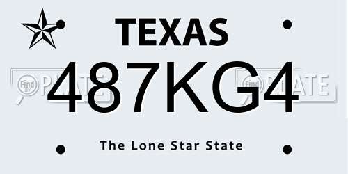 487KG4 Texas License Plate