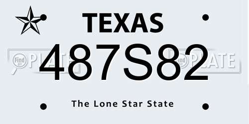 487S82 Texas License Plate