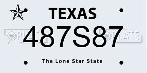 487S87 Texas License Plate