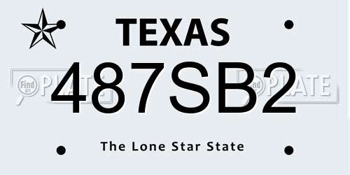 487SB2 Texas License Plate