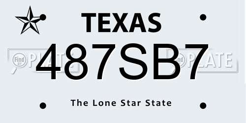 487SB7 Texas License Plate