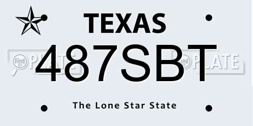 487SBT Texas License Plate