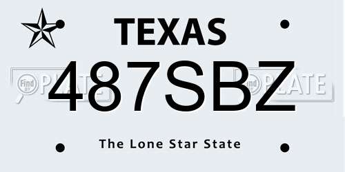 487SBZ Texas License Plate