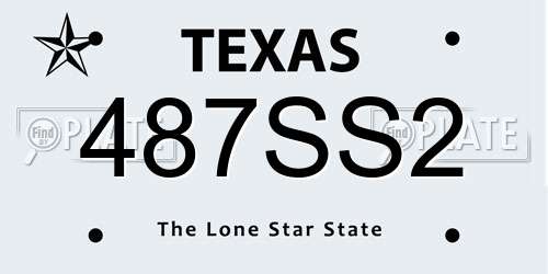 487SS2 Texas License Plate