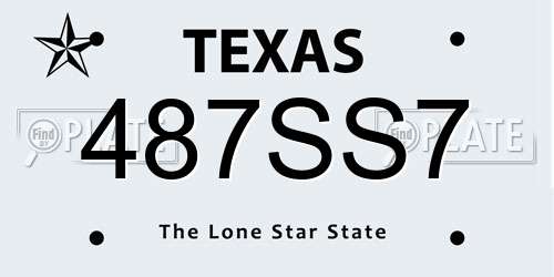 487SS7 Texas License Plate