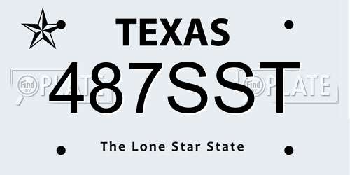 487SST Texas License Plate
