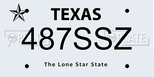 487SSZ Texas License Plate