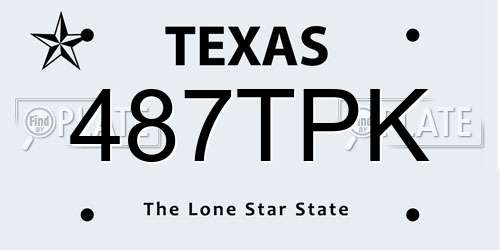 487TPK Texas License Plate