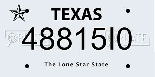 48815I0 Texas License Plate