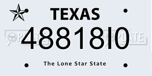 48818I0 Texas License Plate