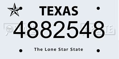 4882548 Texas License Plate
