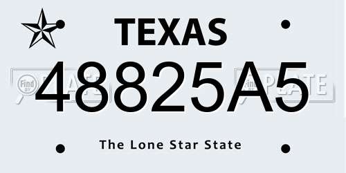 48825A5 Texas License Plate