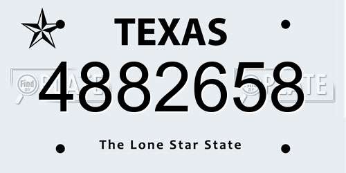 4882658 Texas License Plate