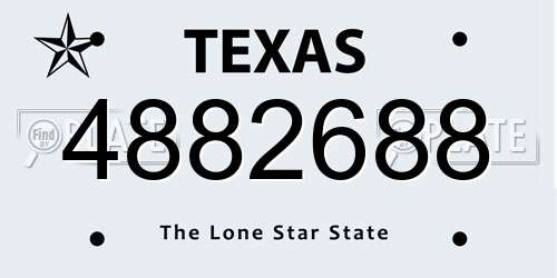 4882688 Texas License Plate