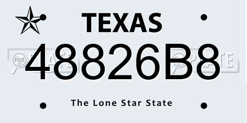 48826B8 Texas License Plate