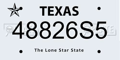 48826S5 Texas License Plate