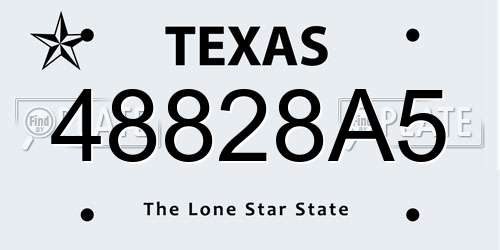 48828A5 Texas License Plate
