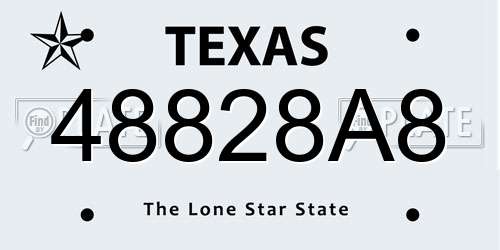 48828A8 Texas License Plate