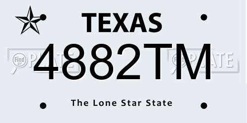 4882TM Texas License Plate