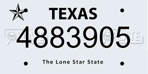 4883905 Texas License Plate
