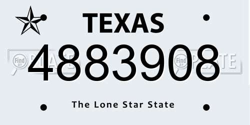 4883908 Texas License Plate