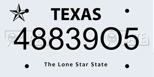48839O5 Texas License Plate