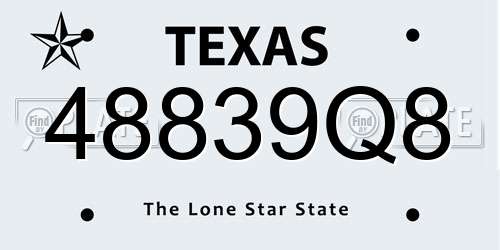 48839Q8 Texas License Plate