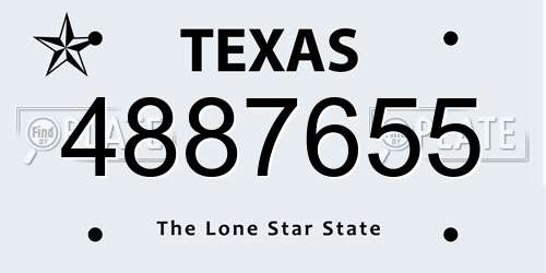 4887655 Texas License Plate