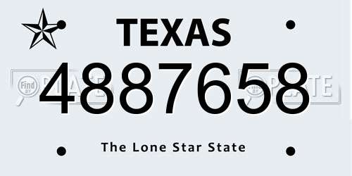 4887658 Texas License Plate