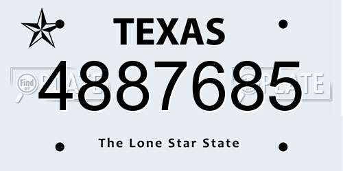 4887685 Texas License Plate