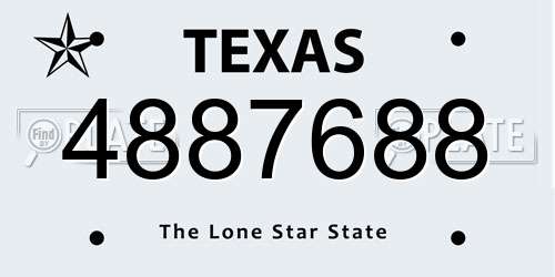 4887688 Texas License Plate