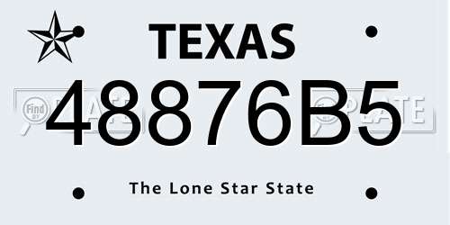 48876B5 Texas License Plate