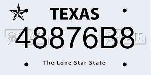 48876B8 Texas License Plate