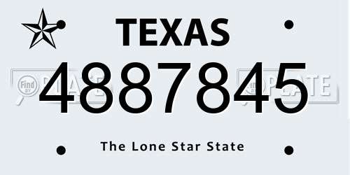 4887845 Texas License Plate