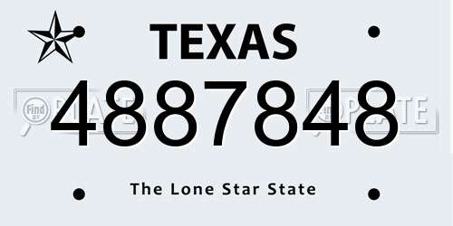 4887848 Texas License Plate