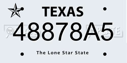 48878A5 Texas License Plate