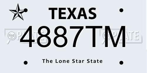 4887TM Texas License Plate