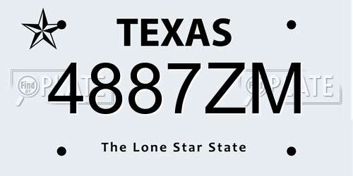 4887ZM Texas License Plate