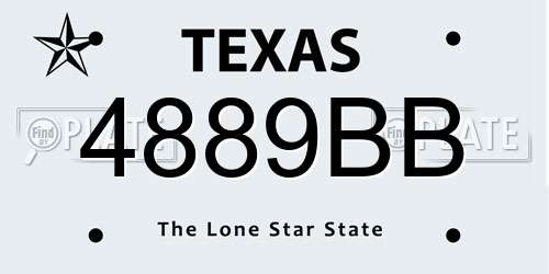 4889BB Texas License Plate
