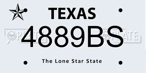 4889BS Texas License Plate
