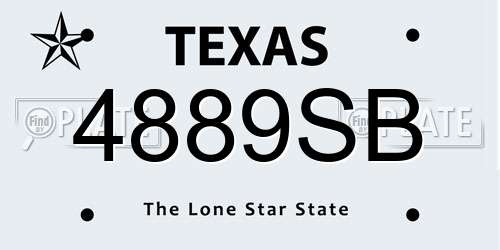 4889SB Texas License Plate