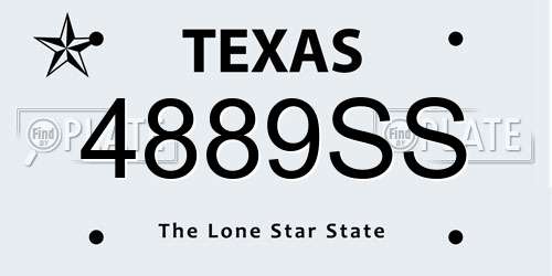 4889SS Texas License Plate